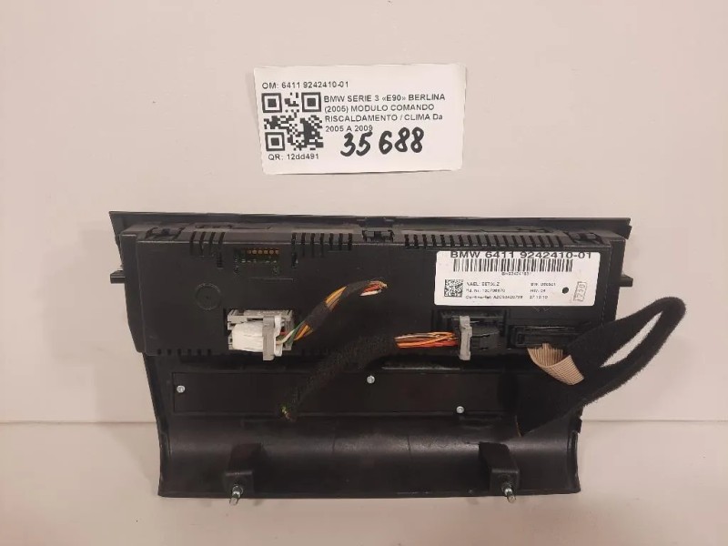 Modulo Comando Riscaldamento Clima 6411 9242410-01 Bmw Serie 3 E90 Berlina 2005