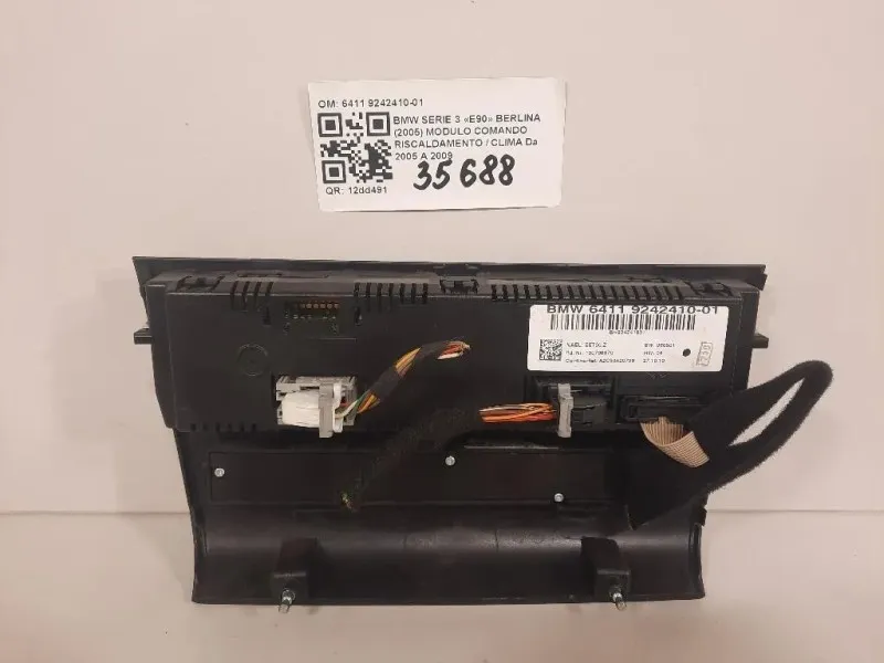 Modulo Comando Riscaldamento Clima 6411 9242410-01 Bmw Serie 3 E90 Berlina 2005