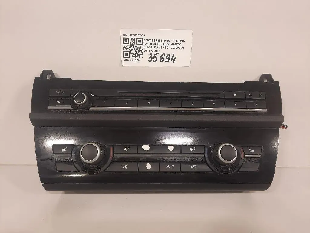 Modulo Comando Riscaldamento Clima 9263757-01 Bmw Serie 5 F10 Berlina 2010