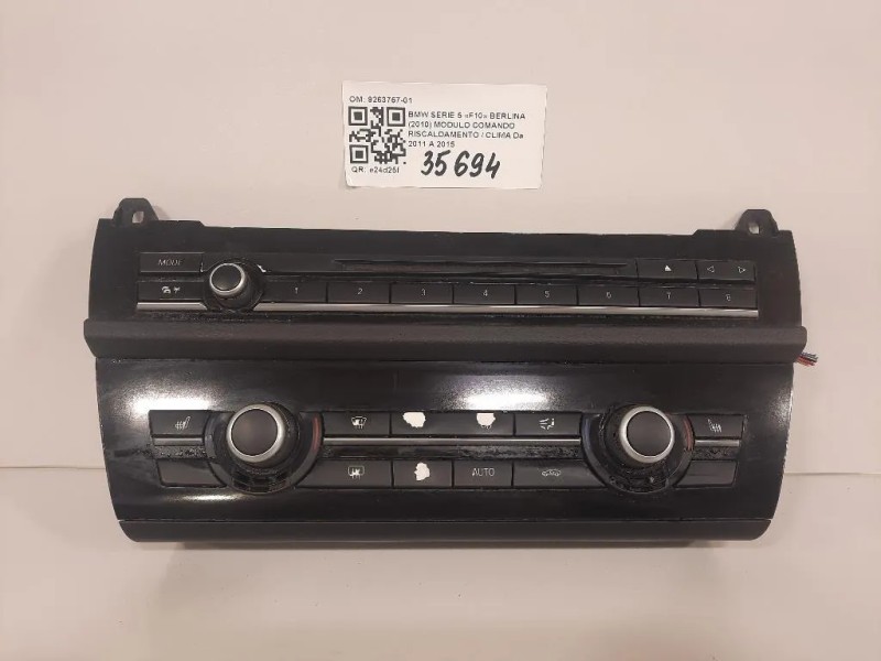 Modulo Comando Riscaldamento Clima 9263757-01 Bmw Serie 5 F10 Berlina 2010