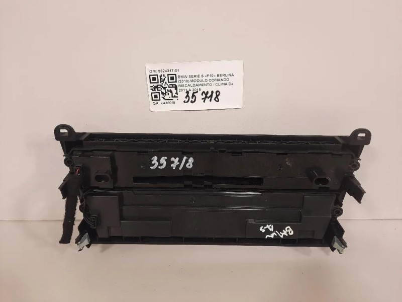 Modulo Comando Riscaldamento Clima 9324317-01 Bmw Serie 5 F10 Berlina 2010