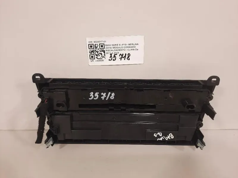 Modulo Comando Riscaldamento Clima 9324317-01 Bmw Serie 5 F10 Berlina 2010