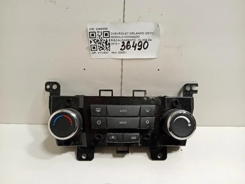 Modulo Comando Riscaldamento Clima 3870578 Chevrolet Orlando 2011