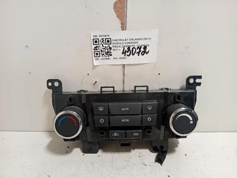 Modulo Comando Riscaldamento Clima 3870578 Chevrolet Orlando 2011