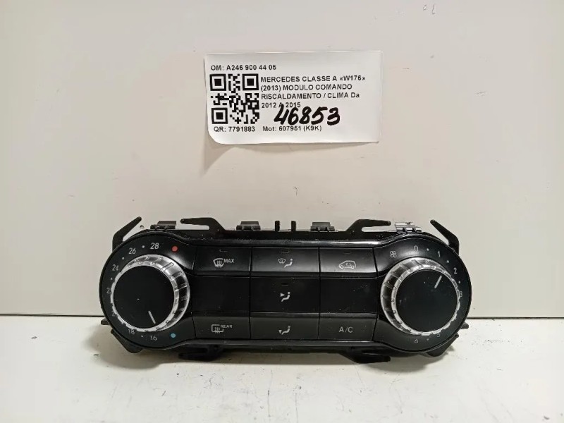 Modulo Comando Riscaldamento Clima A246 900 44 05 Mercedes Classe A W176 2013