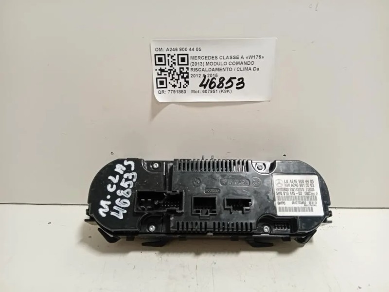 Modulo Comando Riscaldamento Clima A246 900 44 05 Mercedes Classe A W176 2013