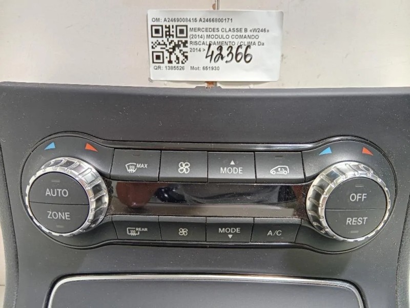 Modulo Comando Riscaldamento Clima A2469008415 A2466800171 Mercedes Classe B W246 2014