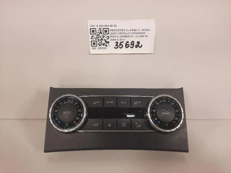 Modulo Comando Riscaldamento Clima A 204 900 66 08 Mercedes Classe C W204 2007