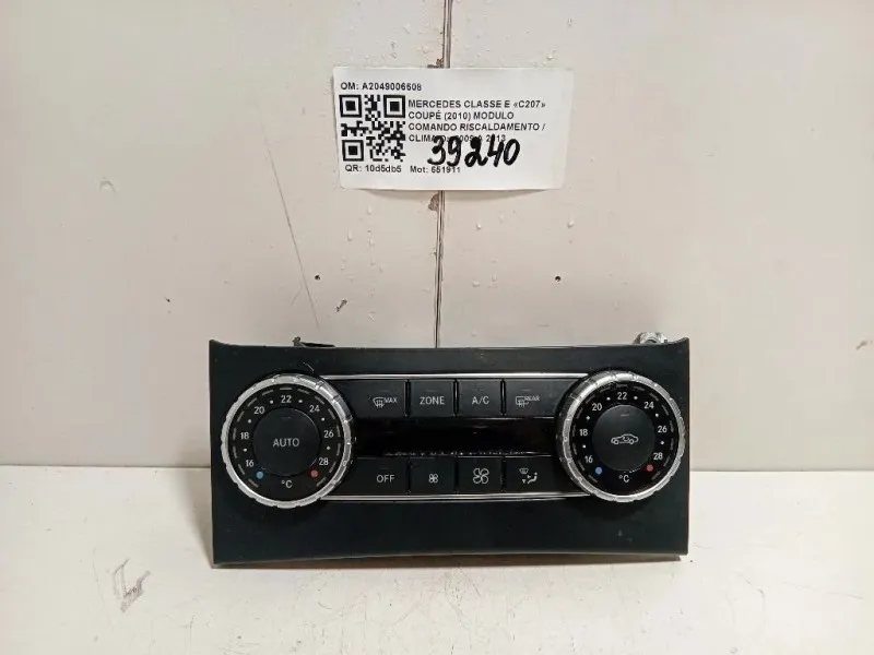 Modulo Comando Riscaldamento Clima A2049006608 Mercedes Classe E C207 Coupé 2010