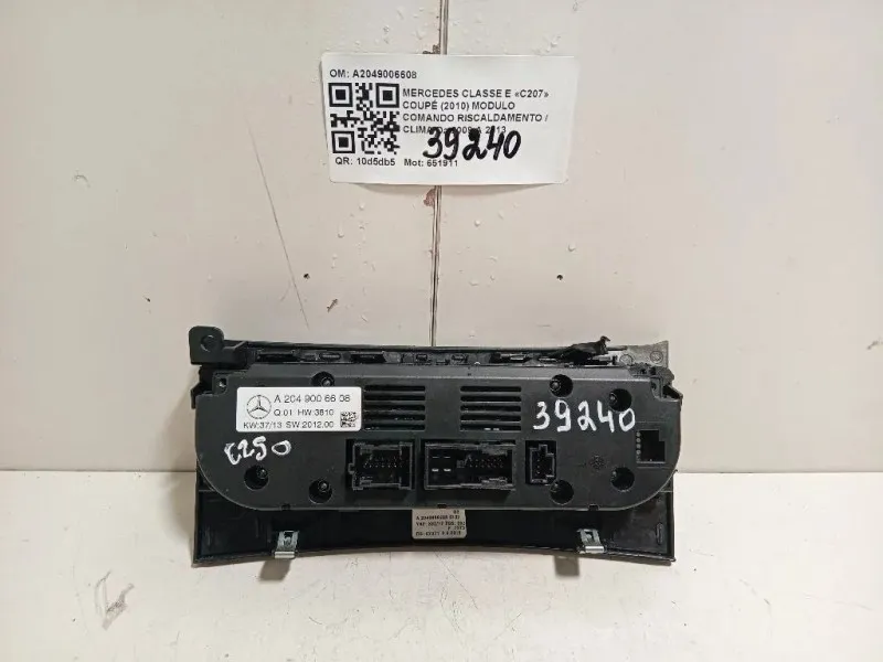 Modulo Comando Riscaldamento Clima A2049006608 Mercedes Classe E C207 Coupé 2010