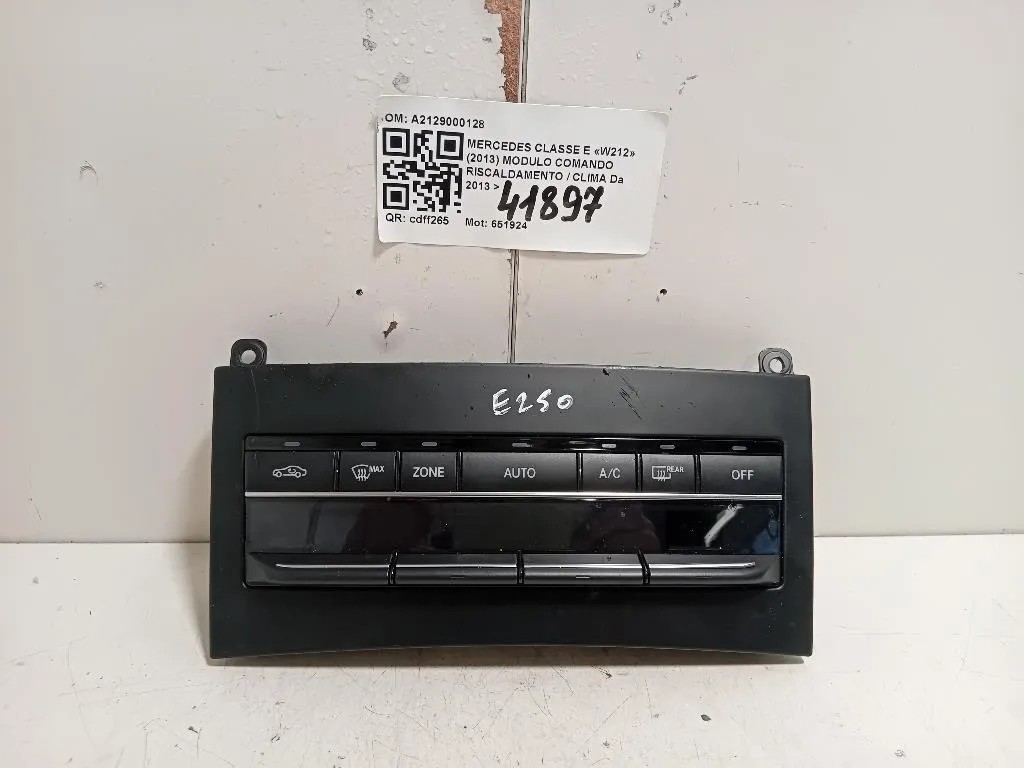 Modulo Comando Riscaldamento Clima A2129000128 Mercedes Classe E W212 2013
