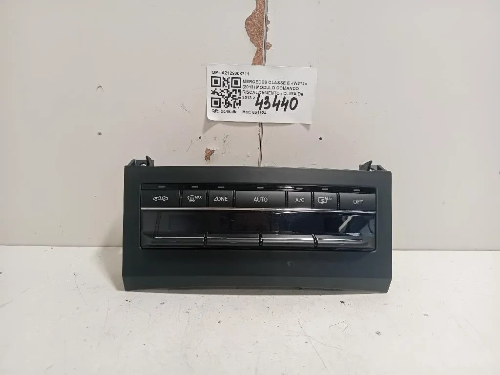 Modulo Comando Riscaldamento Clima A2129008711 Mercedes Classe E W212 2013