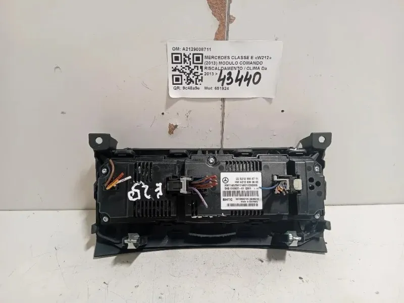 Modulo Comando Riscaldamento Clima A2129008711 Mercedes Classe E W212 2013