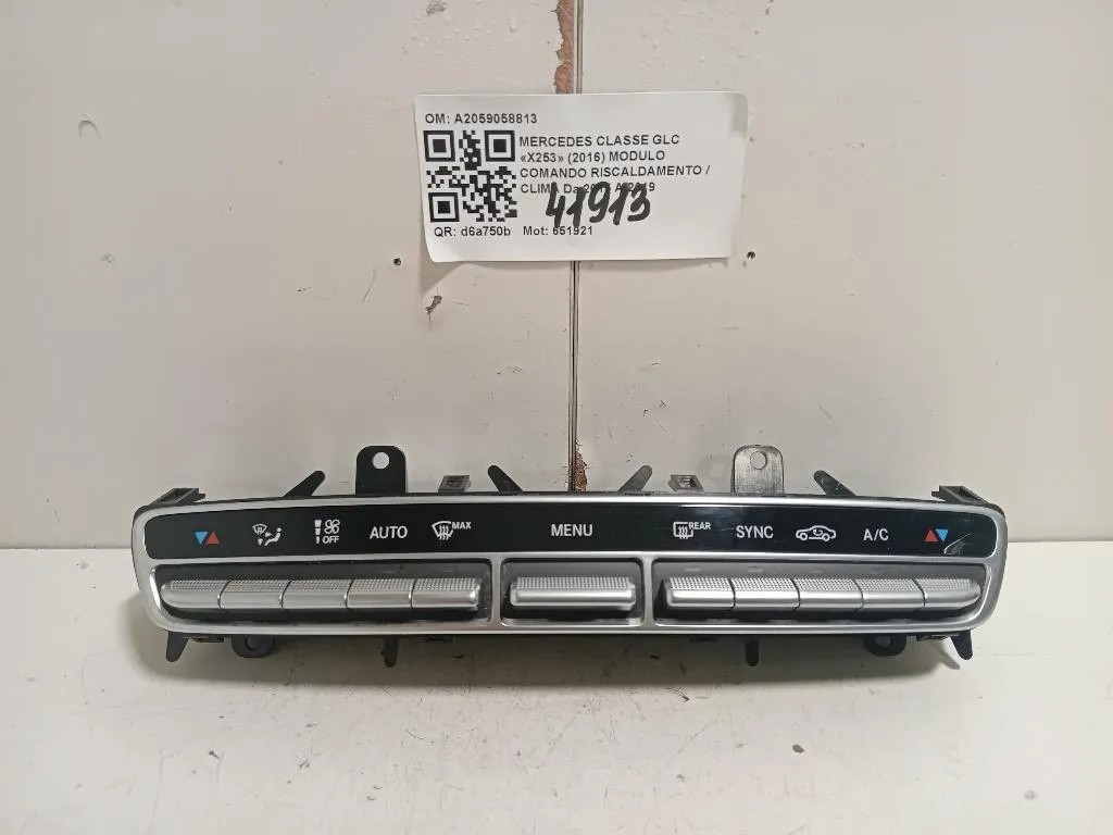 Modulo Comando Riscaldamento Clima A2059058813 Mercedes Classe GLC X253 2016