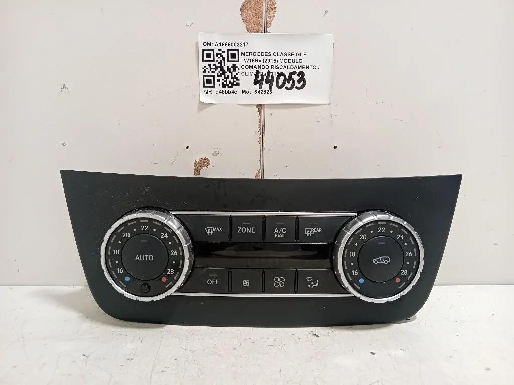 Modulo Comando Riscaldamento Clima A1669003217 Mercedes Classe GLE W166 2015