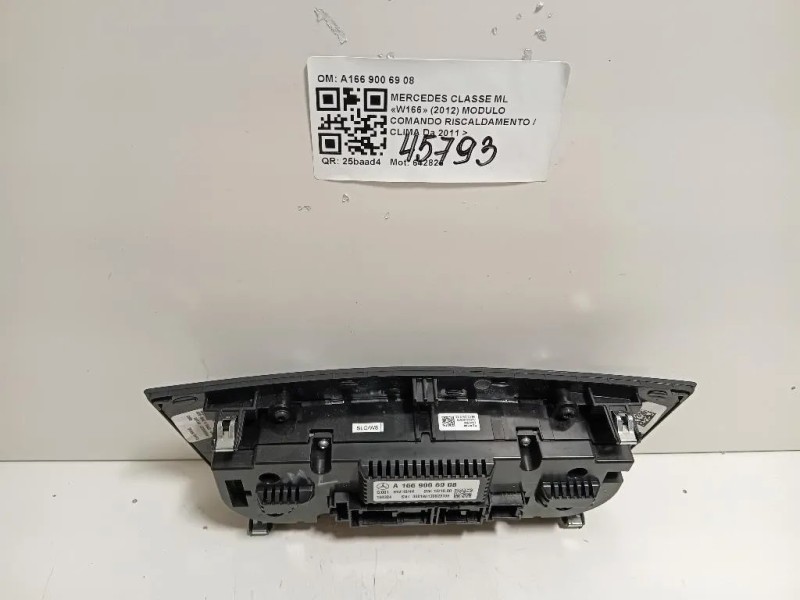 Modulo Comando Riscaldamento Clima A166 900 69 08 Mercedes Classe ML W166 2012