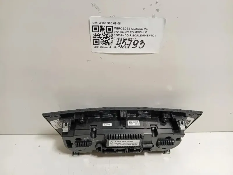 Modulo Comando Riscaldamento Clima A166 900 69 08 Mercedes Classe ML W166 2012