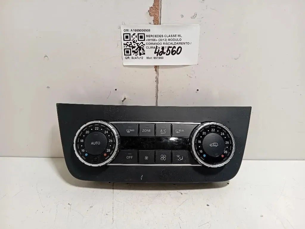 Modulo Comando Riscaldamento Clima A1669006908 Mercedes Classe ML W166 2012