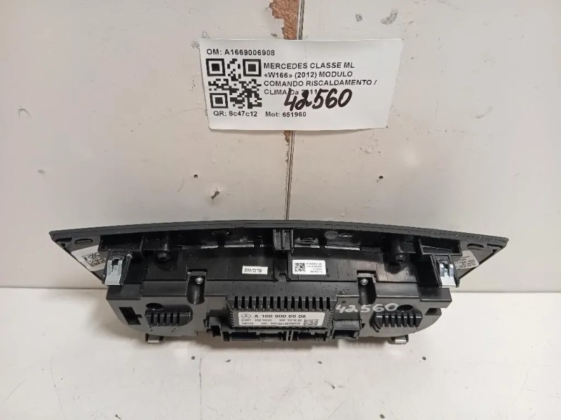 Modulo Comando Riscaldamento Clima A1669006908 Mercedes Classe ML W166 2012