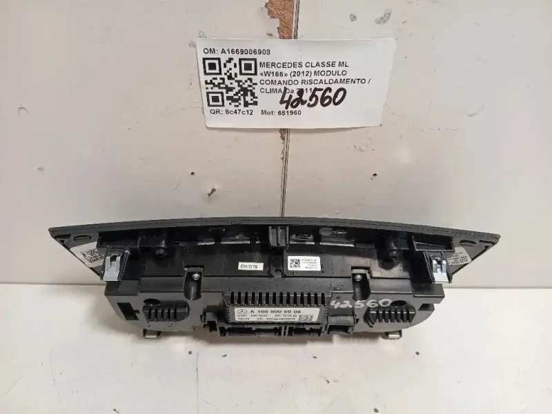 Modulo Comando Riscaldamento Clima A1669006908 Mercedes Classe ML W166 2012