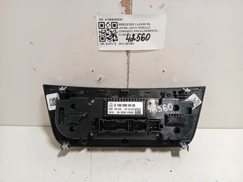 Modulo Comando Riscaldamento Clima A1669006908 Mercedes Classe ML W166 2012