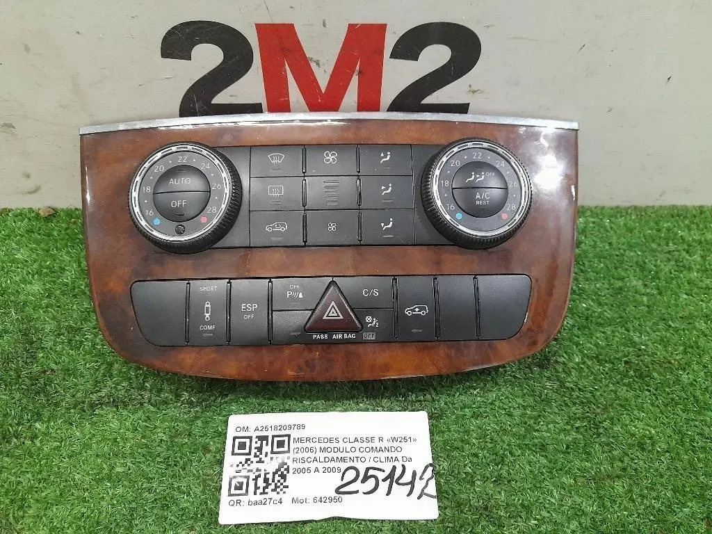 Modulo Comando Riscaldamento Clima A2518209789 Mercedes Classe R W251 2006