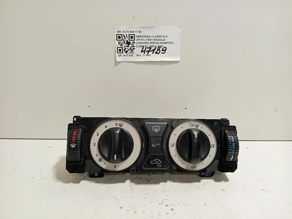 Modulo Comando Riscaldamento Clima A170 830 11 85 Mercedes Classe SLK R170 1997