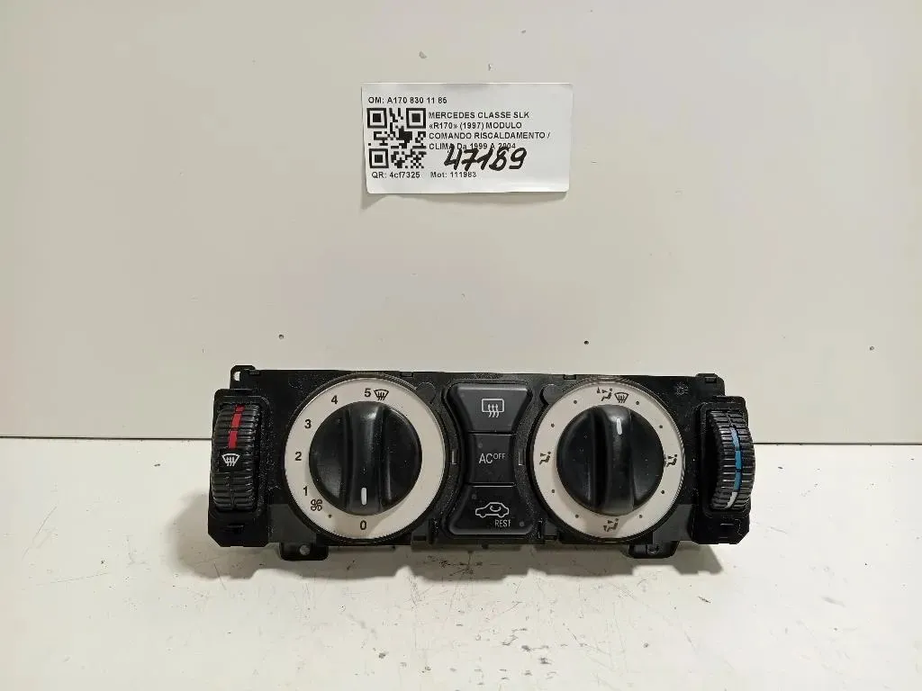 Modulo Comando Riscaldamento Clima A170 830 11 85 Mercedes Classe SLK R170 1997