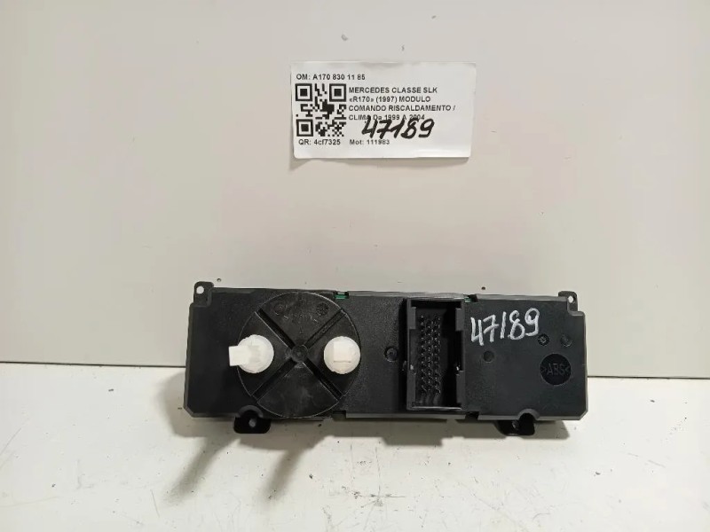 Modulo Comando Riscaldamento Clima A170 830 11 85 Mercedes Classe SLK R170 1997
