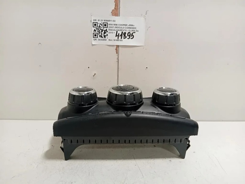Modulo Comando Riscaldamento Clima 6131 9354511-02 Mini MINI Cooper R56 2007