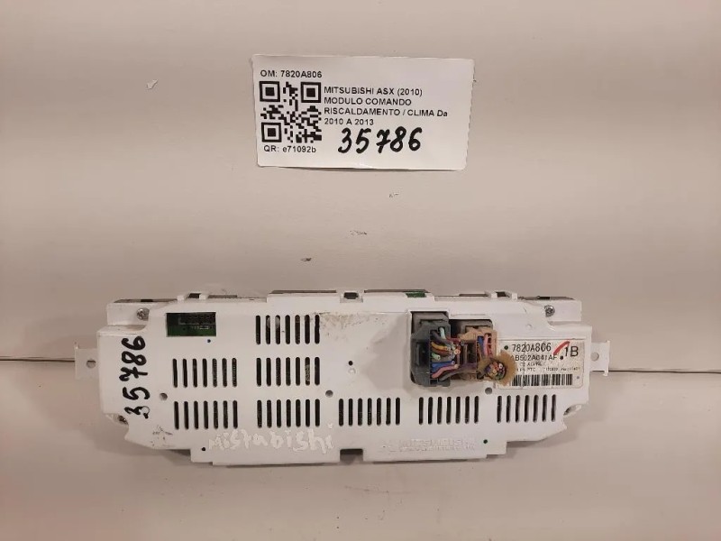 Modulo Comando Riscaldamento Clima 7820A806 Mitsubishi ASX 2010
