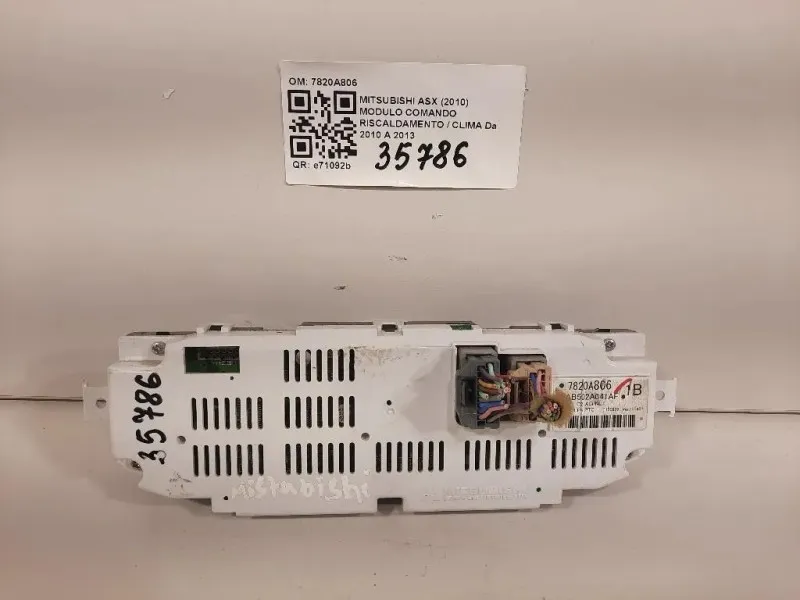Modulo Comando Riscaldamento Clima 7820A806 Mitsubishi ASX 2010