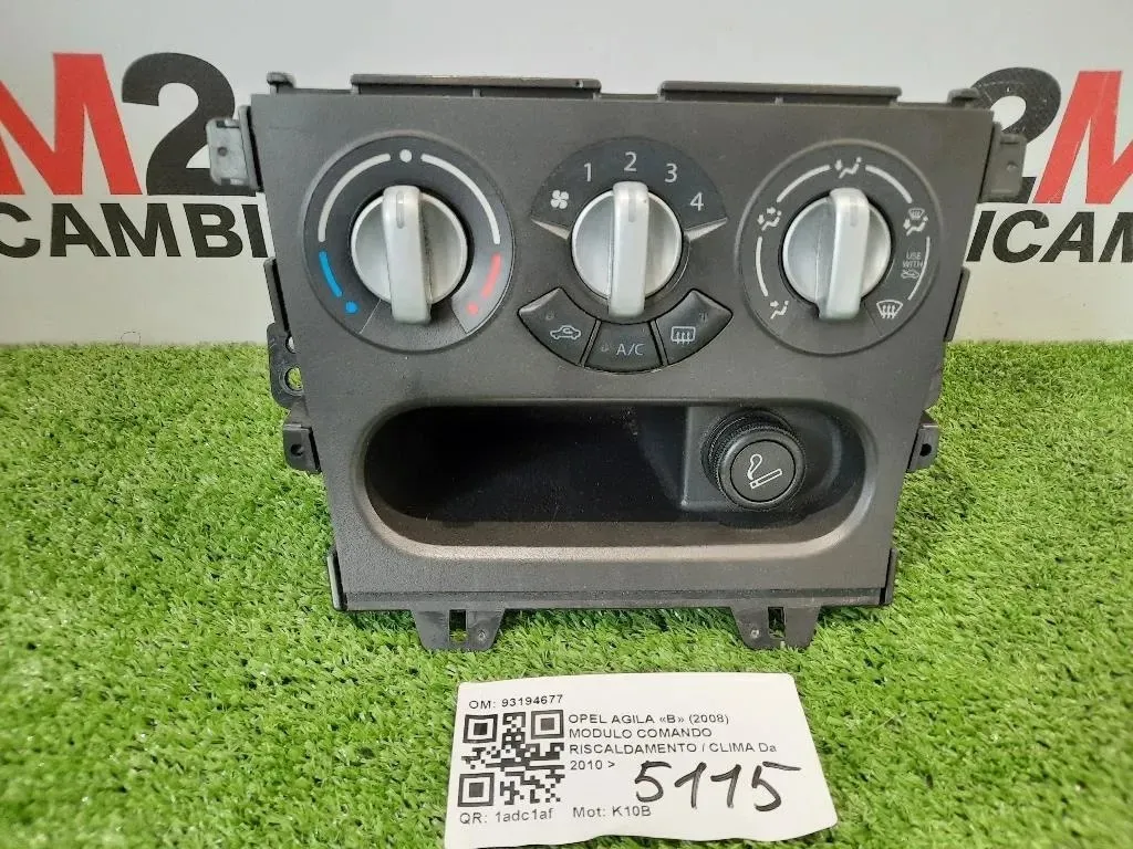 Modulo Comando Riscaldamento Clima 93194677 Opel Agila B 2008
