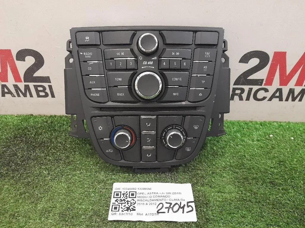 Modulo Comando Riscaldamento Clima 13346092 13346050 Opel Astra J SW 2010