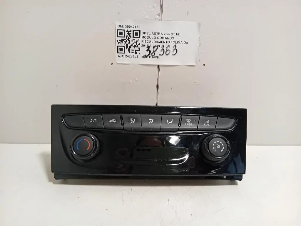 Modulo Comando Riscaldamento Clima 39042438 Opel Astra K 2016