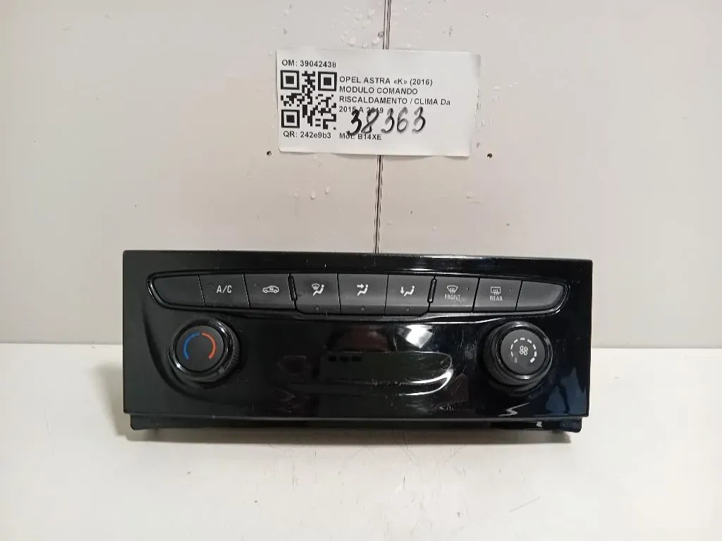 Modulo Comando Riscaldamento Clima 39042438 Opel Astra K 2016