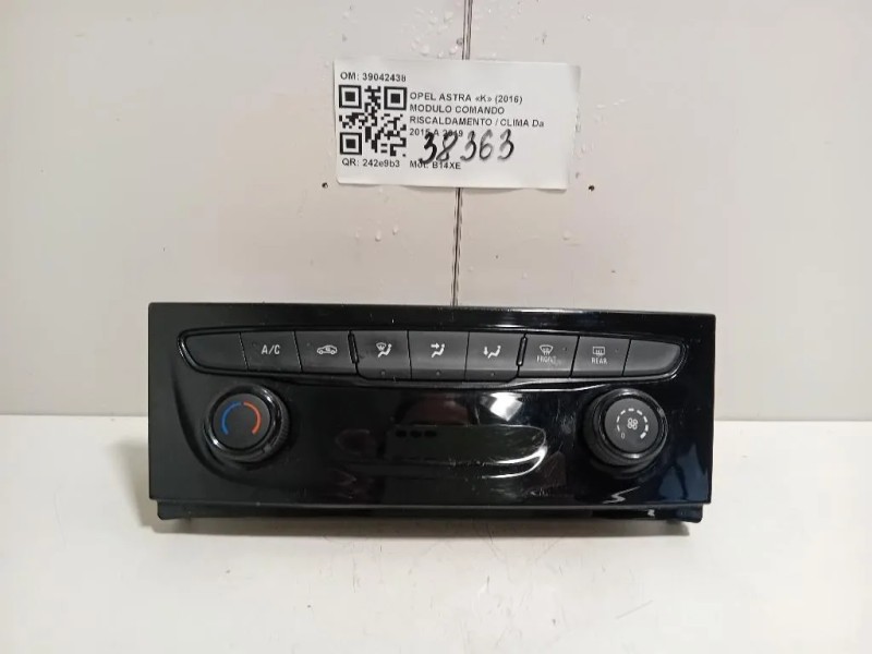 Modulo Comando Riscaldamento Clima 39042438 Opel Astra K 2016