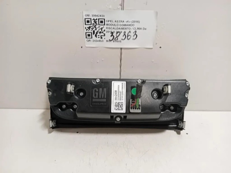 Modulo Comando Riscaldamento Clima 39042438 Opel Astra K 2016