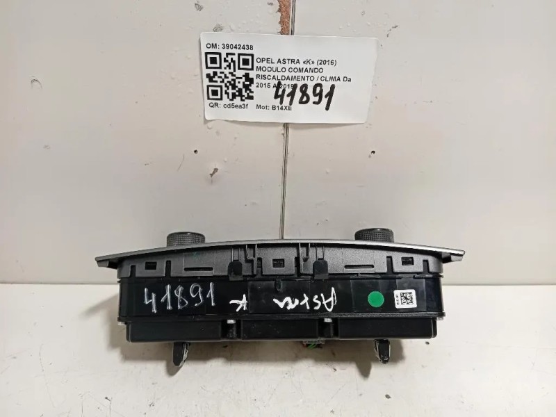Modulo Comando Riscaldamento Clima 39042438 Opel Astra K 2016