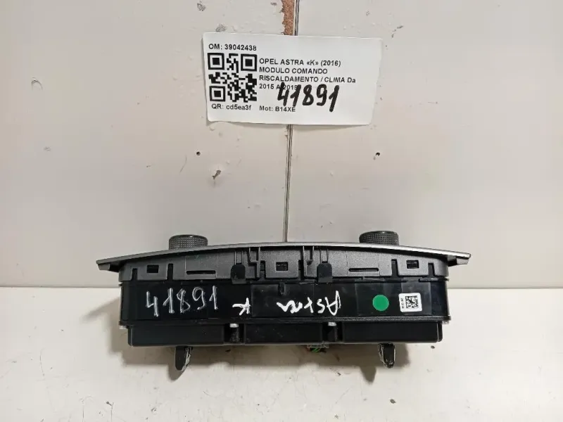 Modulo Comando Riscaldamento Clima 39042438 Opel Astra K 2016
