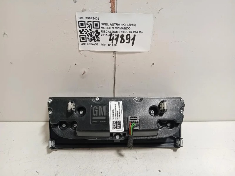 Modulo Comando Riscaldamento Clima 39042438 Opel Astra K 2016