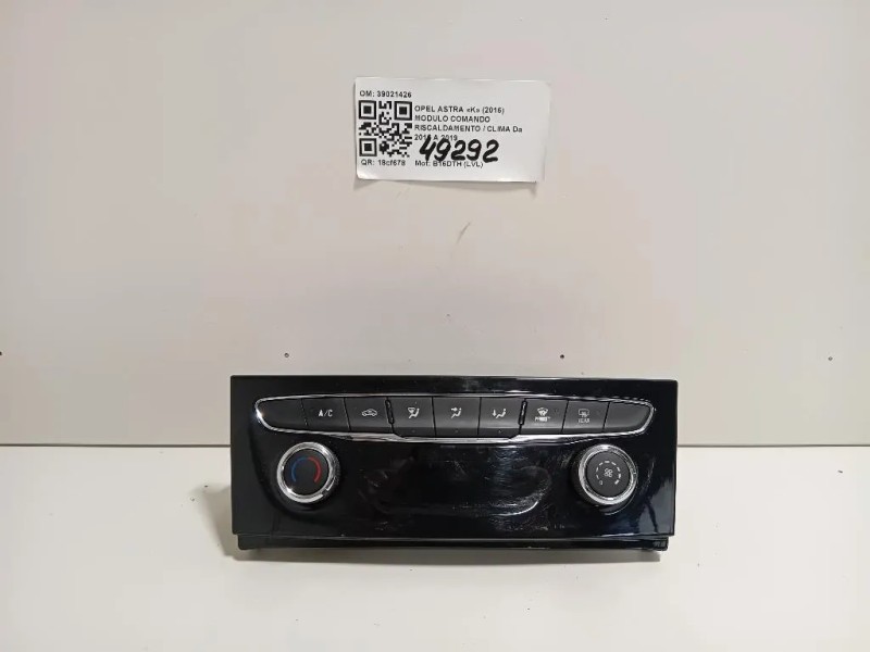 Modulo Comando Riscaldamento Clima 39021426 Opel Astra K 2016