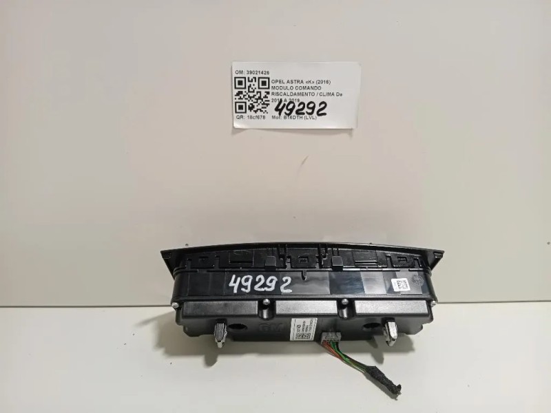 Modulo Comando Riscaldamento Clima 39021426 Opel Astra K 2016