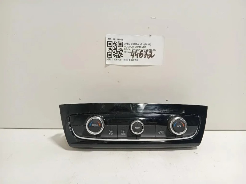 Modulo Comando Riscaldamento Clima 39231053 Opel Corsa F 2019