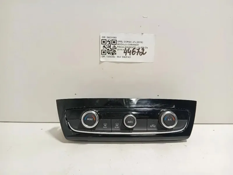 Modulo Comando Riscaldamento Clima 39231053 Opel Corsa F 2019