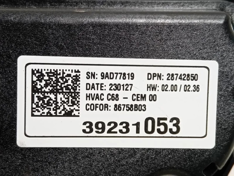 Modulo Comando Riscaldamento Clima 39231053 Opel Corsa F 2019