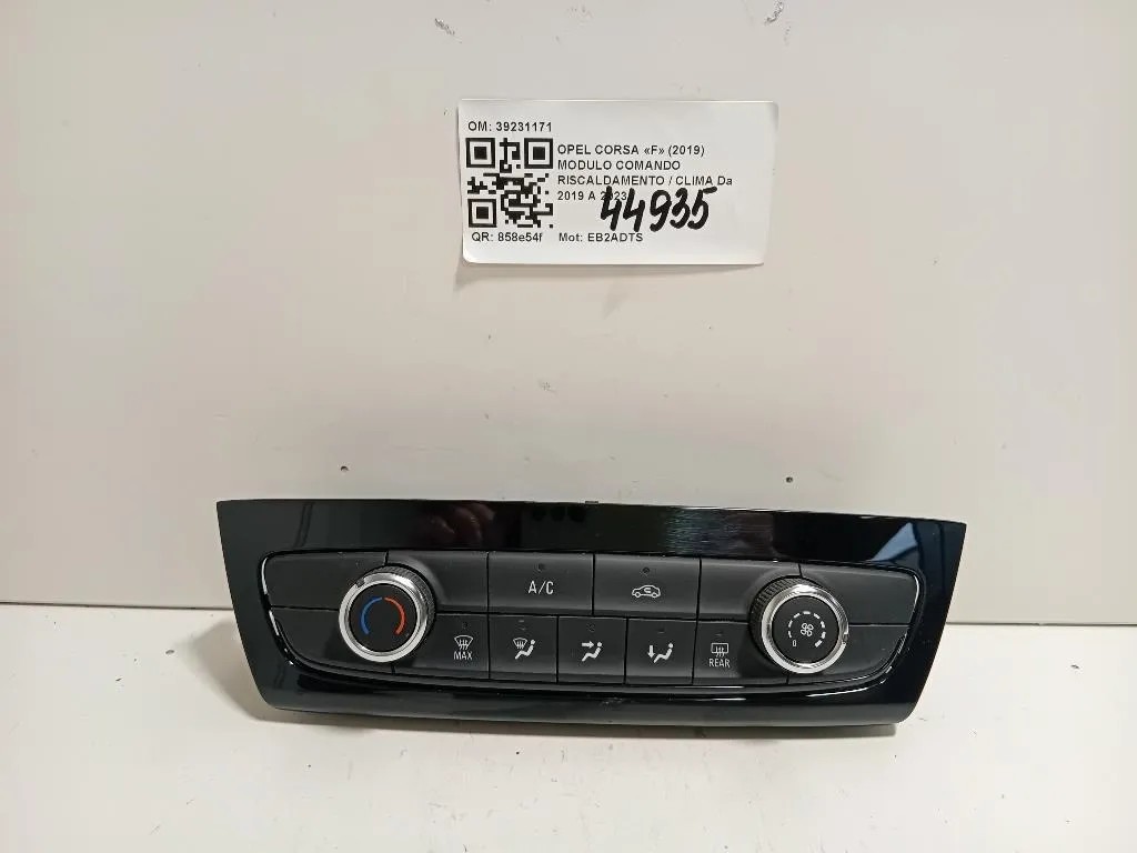 Modulo Comando Riscaldamento Clima 39231171 Opel Corsa F 2019