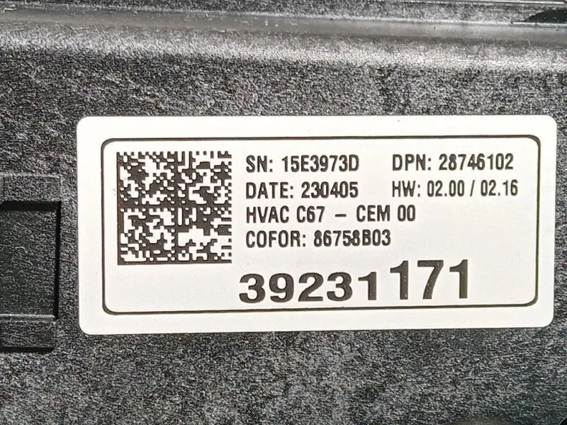 Modulo Comando Riscaldamento Clima 39231171 Opel Corsa F 2019