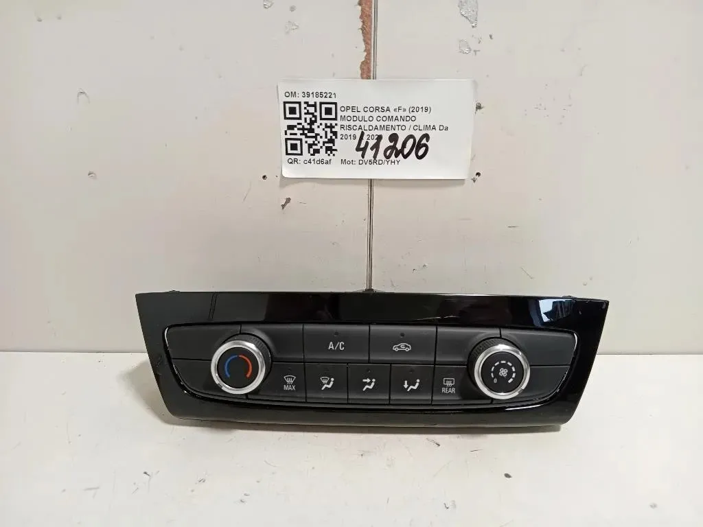 Modulo Comando Riscaldamento Clima 39185221 Opel Corsa F 2019