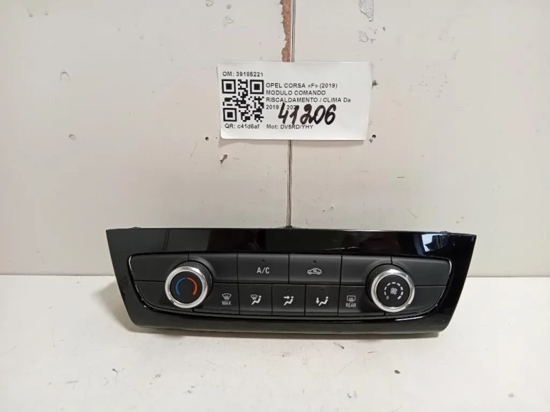 Modulo Comando Riscaldamento Clima 39185221 Opel Corsa F 2019